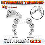 h3x08u titanium four bead balls descending curved top