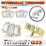 h3xgky8u titanium top three baguette cz claw set