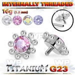 h3xgy8u titanium flower shape top colored cz plain balls