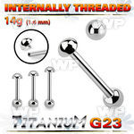h448ux4s titanium straight bar 14g half ball top internal