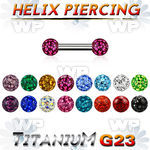 h44wakz titanium straight bar 3mm multi crystal balls