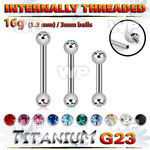 h44wc4z8 titanium internal brow bar 3mm crystal balls