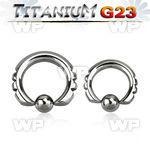 h467 g23 titanium captive bead ring 4mm or 4g 2mm sliced ear lobe piercing