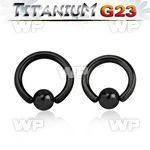 h46art black ion plated g23 titanium captive bead ring 3mm 8mm ear lobe piercing