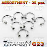 h4b2kk g23 titanium cbr horseshoe 1 2mm 3mm ball belly piercing