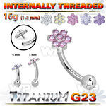 h4u48uep titanium bananabell 16g flower top cz ball internal