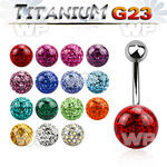 h4udaep g23 titanium belly ring 5mm top titanium ball 10mm multi belly piercing