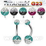 h4udaiw g23 titanium belly ring 5 8mm multi crystal ferido glued belly piercing