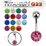 h4udat g23 titanium belly ring 5mm top titanium ball 8mm multi belly piercing