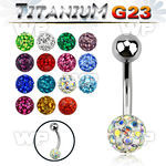 h4uday g23 titanium belly ring 5mm top titanium ball 6mm multi belly piercing