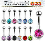 h4ue6i g23 titanium belly ring w 8mm press fit jewel ball an belly piercing