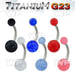 h4uir g23 titanium belly ring 5 8mm acrylic glitter ball belly piercing