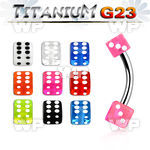 h4ukq1 g23 titanium belly ring 4mm 5mm acrylic uv dices length belly piercing