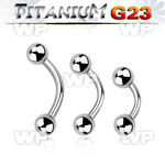 h4uw40 titanium eyebrow bananabell 16g two 4mm balls