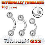h4uw4038 titanium internal brow bananabell 4mm balls