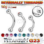 h4uwc4z8 titanium internal brow bananabell 3mm crystal balls