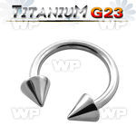 h646u g23 titanium cbr horseshoe 1 6mm 5mm cones belly piercing
