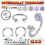 h648uep titanium circular bar 16g flower top cz internal