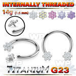 h648xst titanium circular bar 14g flower top cz internal