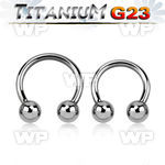 h64aek g23 titanium cbr horseshoe 2mm 6mm external threading ear lobe piercing
