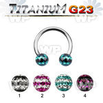 h64das1 g23 titanium cbr horseshoe 1 6mm 5mm multi crystal ball belly piercing