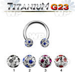 h64das7 g23 titanium cbr horseshoe 1 6mm 5mm multi crystal ball belly piercing