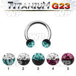 h64dasw g23 titanium cbr horseshoe 1 6mm 5mm multi crystal balls belly piercing