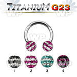 h64day1 g23 titanium cbr horseshoe 1 6mm 6mm multi crystal ball belly piercing