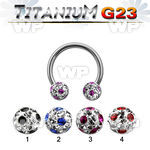 h64day7 g23 titanium cbr horseshoe 1 6mm 6mm multi crystal ball belly piercing