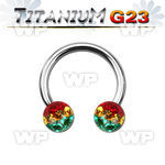 h64daya g23 titanium cbr horseshoe 1 6mm 6mm multi crystal ball belly piercing