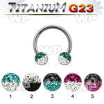 h64dayw g23 titanium cbr horseshoe 1 6mm 6mm multi crystal balls belly piercing