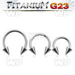 h64w6u0 titanium horseshoe circular bar 16g two 4mm cones