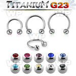 h64wc40 titanium circular bar 4mm crystal balls