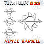 h6umepz sun shaped nipple shieldg23 titanium barbell 1 6mm 5mm nipple piercing