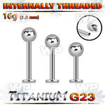hb44038 titanium internal labret stud 4mm ball
