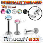 hb48uee titanium internal threaded labret 3 5 color crystal