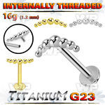 hb48ues titanium labret stud 16g seven balls top internal