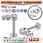 hb48uet titanium labret stud descending bezel cz internal