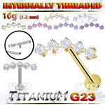 hb48ukl titanium labret stud claw cz curved top internal