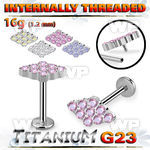 hb48uks titanium labret stud cz diamond shape cnc internal