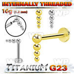 hb48usk titanium labret stud descending bead balls internal