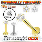 hb48usy titanium labret stud 16g square cz claw set internal