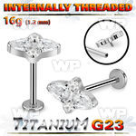 hb48uze titanium labret stud 16g tear and cz internal