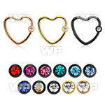 hccrt16 anodized steel heart shaped ball closure ring crystal
