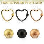 hcrt16f3 anodized heart shaped ball closure ring w frosted ball