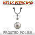 heufo4s steel helix stirrup w dangling 4mm frosted steel ball