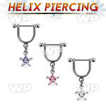 heuz11 steel helix stirrup w dangling star shaped czs