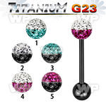 hr44dayw ion plated g23 titanium tongue bar 1 6mm 6mm ball ferido tongue piercing