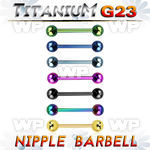 hr44umi ion plated g23 titanium nipple barbell 1 6mm 5mm ball nipple piercing