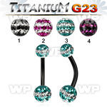 hr4uda31 ion plated g23 titanium belly ringmulti crystal ferido belly piercing